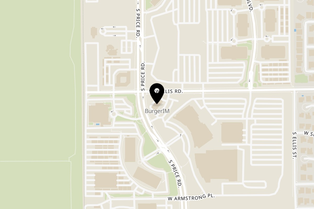 Map showing the location of King Of Gyros Chandler on 1515 S Price Rd Suite 3 in Chandler